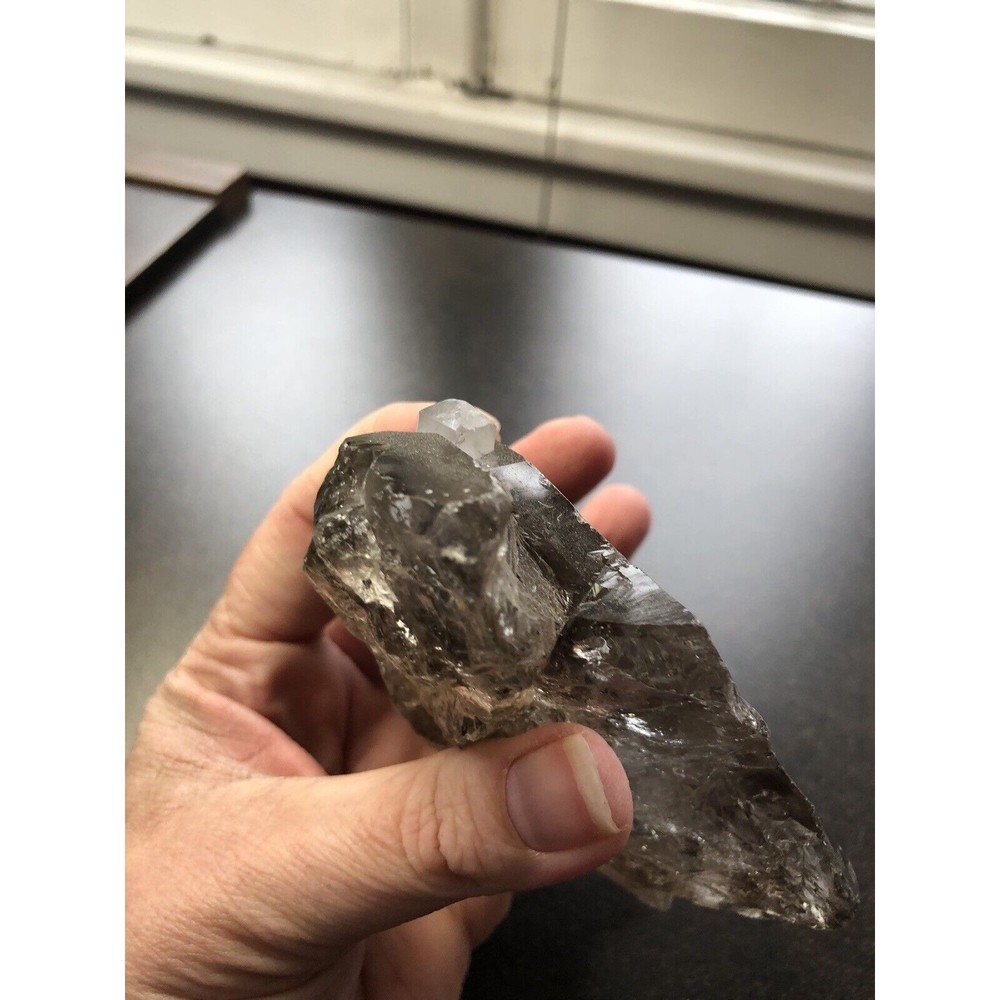 Elestial Smoky Black Quartz Crystal 15oz, Grounding Protection Metaphysical - Picture 12 of 16